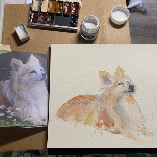 Custom Watercolor Pet Portrait