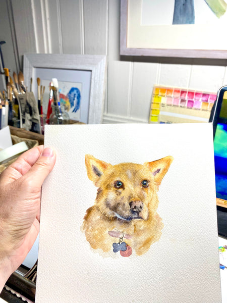 Custom Watercolor Pet Portrait