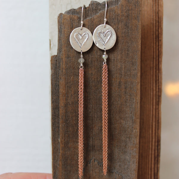 Silver Heart Drop
