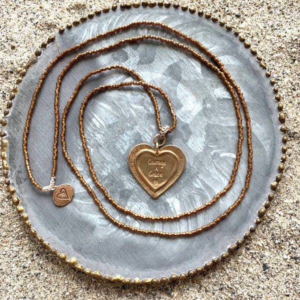 Lotus Heart on Seed Beads