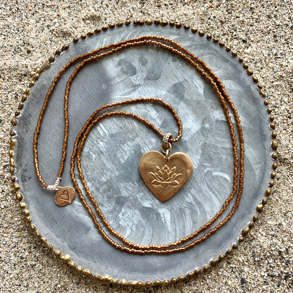 Lotus Heart on Seed Beads