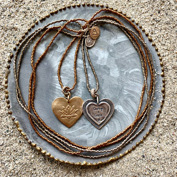 Lotus Heart on Seed Beads