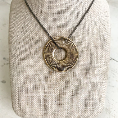 Zen Tree Circle on Oxidised Silver Chain