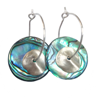 Paua Shell Disc Earrings