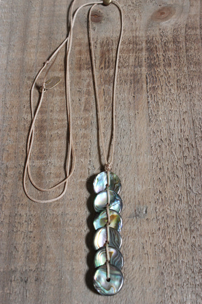 paua drop necklace natural