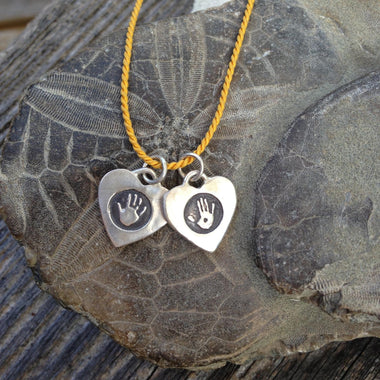 mini custom hand print necklace