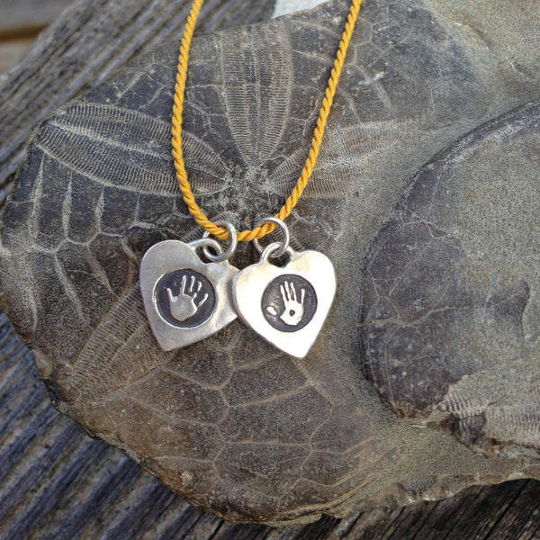 mini custom hand print necklace