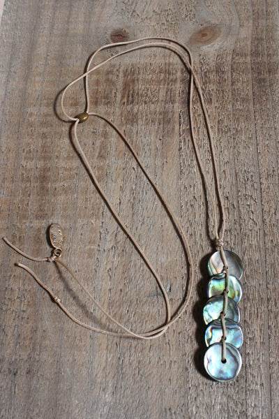 paua drop necklace natural