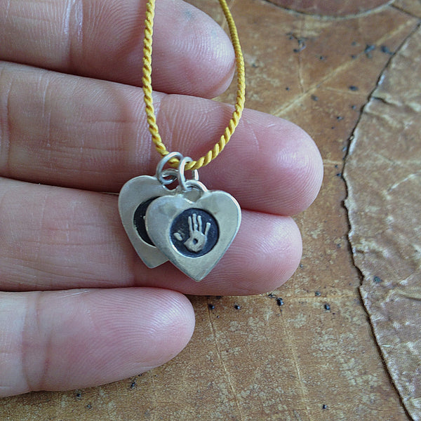 mini custom hand print necklace