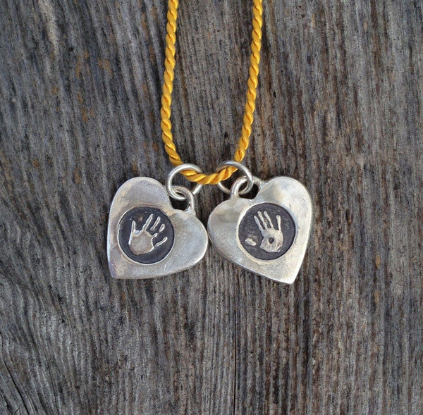 mini custom hand print necklace