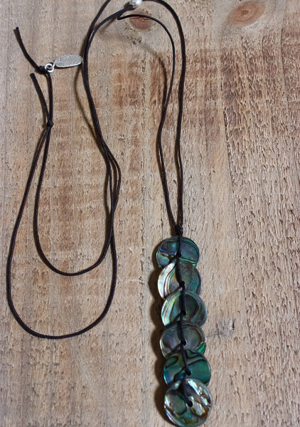Paua Disc Drop Necklace