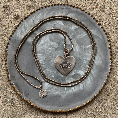 Lotus Heart on Seed Beads