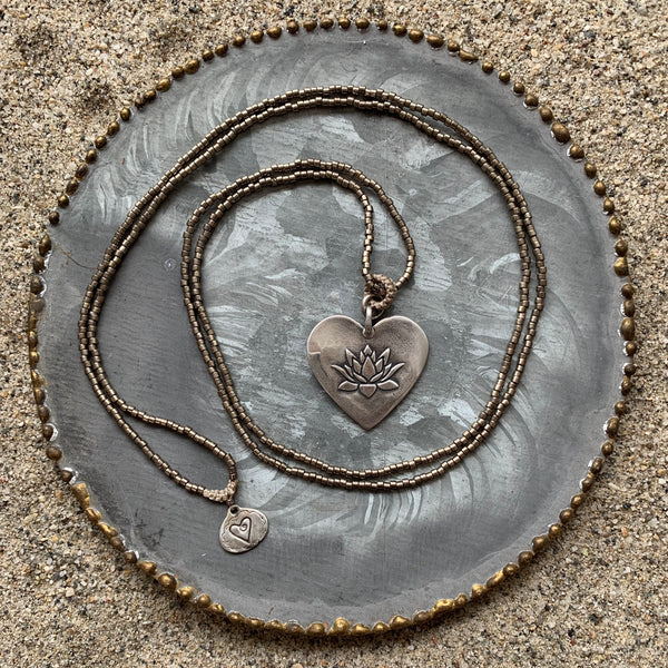 Lotus Heart on Seed Beads