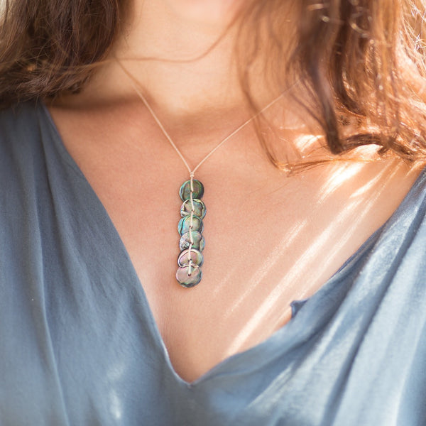 paua drop necklace natural
