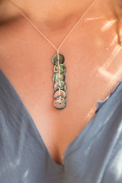 paua drop necklace natural