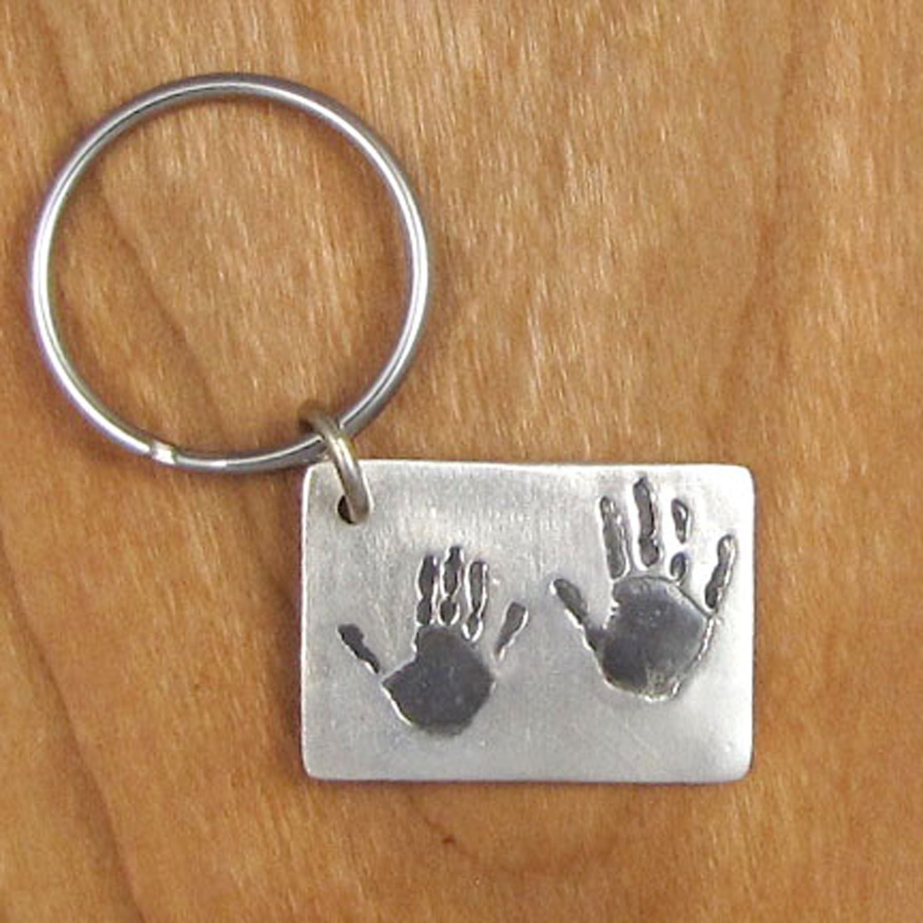 Baby handprint keyring discount