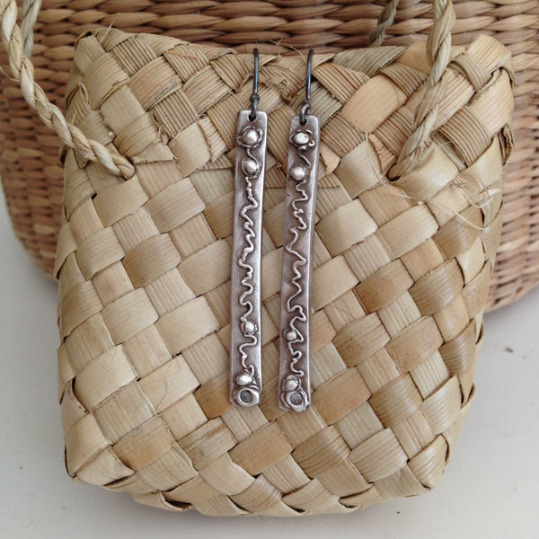 zen drop earrings with diamonds